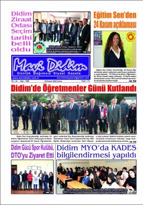 Mavi Didim Gazetesi - 21.05.2022 Manşeti