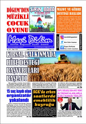 Mavi Didim Gazetesi - 30.06.2022 Manşeti